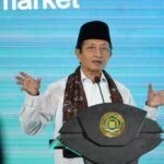 Menteri Agama Nasaruddin Umar saat menyampaikan keynote speech pada Lokakarya Kementerian Agama bertema “Mempersiapkan Umat Masa Depan” dalam rangka Rakernas Kemenag 2025 di Serpong, Tangerang, Senin (15/12/2025).