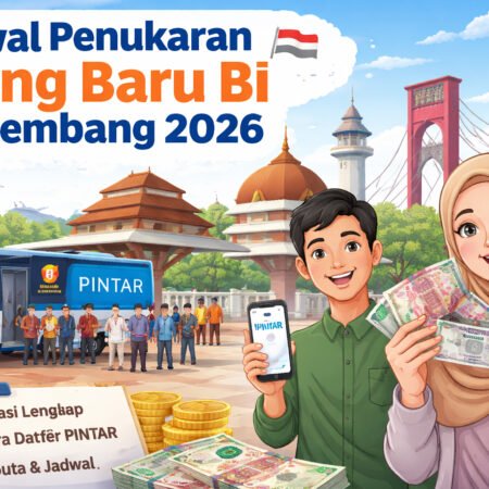 Bank Indonesia Sumsel menghadirkan layanan penukaran uang baru melalui program SERAMBI 2026 di berbagai titik Kota Palembang guna memenuhi kebutuhan masyarakat menjelang Idul Fitri.