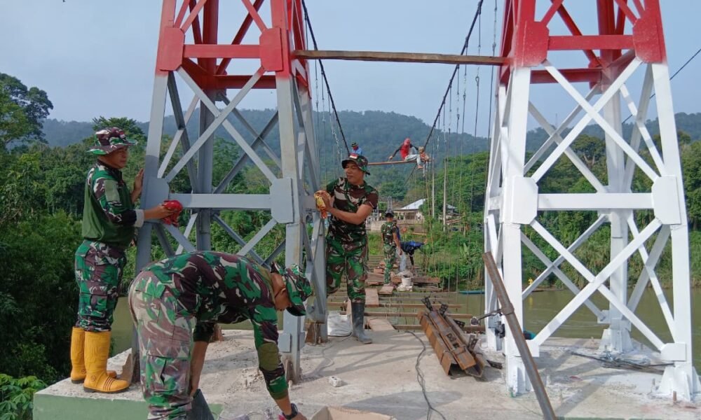 Kodam II/Sriwijaya Bangun 3 Jembatan Gantung, Komitmen TNI AD Dukung Pembangunan Infrastruktur di Daerah