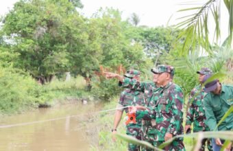 Kodim 0418/Palembang Survei Tiga Lokasi Strategis Pembangunan Jembatan di Gandus