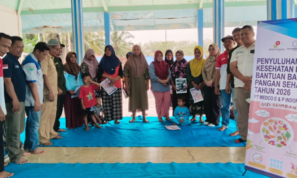 Tingkatkan Taraf Kesehatan Masyarakat Medco E&P Gelar Penyuluhan, Salurkan Ratusan Paket Pangan