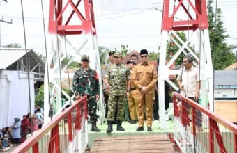 Permudah Akses Warga dan Pelajar, Danrem 044/Gapo Ikuti Launching 200 Jembatan Garuda