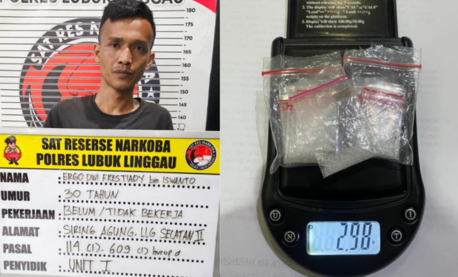 Sarjana Pengangguran di Lubuk Linggau Simpan 14 Paket Sabu di Bawah Kasur dalam Pondok