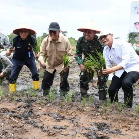 Dukung Program Ketahanan Pangan Nasional, Danrem 044/Gapo Tanam Padi Serentak di Lahan CSR Dukung Program Ketahanan Pangan Nasional, Danrem 044/Gapo Ikut Tanam Padi Serentak di Lahan CSR
