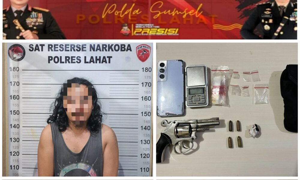 Pengedar Sabu-Sabu di Lahat Simpan Senpi Rakitan di Bawah Kasur