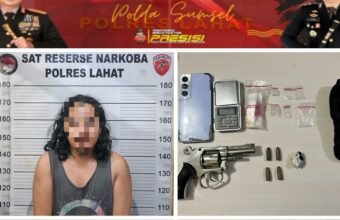 Pengedar Sabu-Sabu di Lahat Simpan Senpi Rakitan di Bawah Kasur