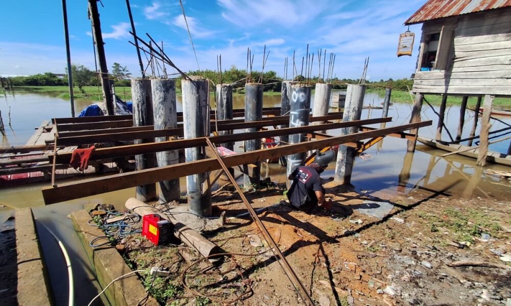 Banyak Tantangan, Pengerjaan 2 Jembatan Gantung di Wilayah OKI Tetap Dikebut