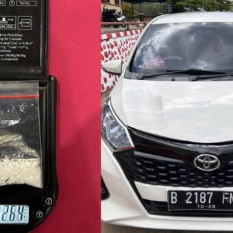 Mobil Plat Luar Mencurigakan Melintas di Empat Lawang, Polisi Temukan Sabu dan Senjata Tajam