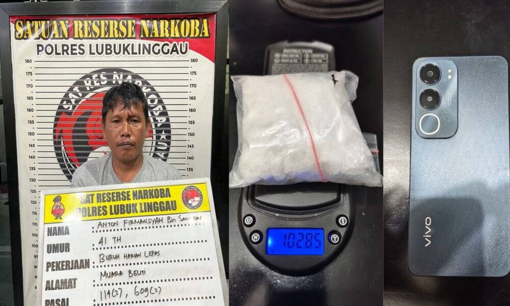 Residivis Narkoba Ditangkap di Lubuklinggau, Ratusan Gram Sabu Gagal Beredar