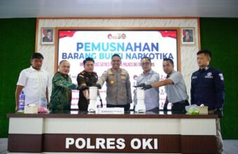 Polres OKI Musnahkan Barang Bukti 927 Gram Sabu Milik 2 Pelaku