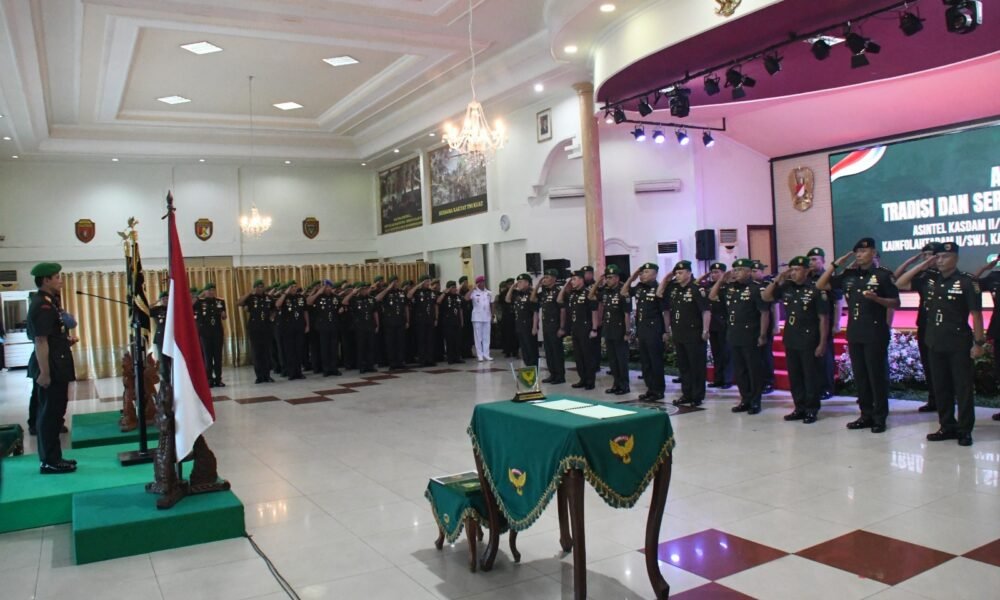 Regenerasi Kepemimpinan TNI AD, Sejumlah Pejabat di Kodam II/Swj dan Korem 044/Gapo Resmi Diganti