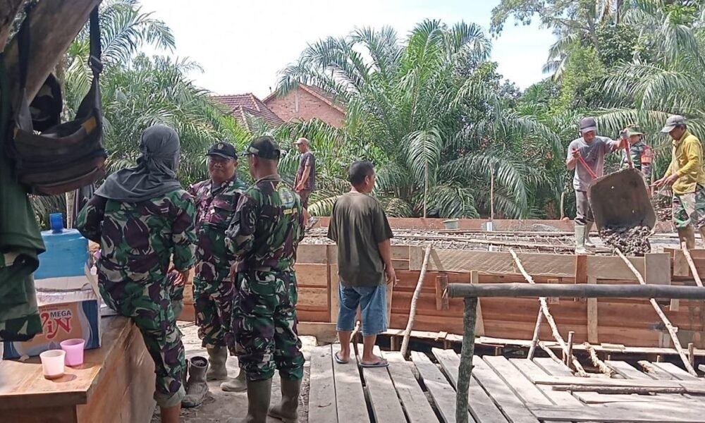 Warga Apresiasi Dedikasi Kodim 0404/Muara Enim yang Bangun Jembatan Beton di Muara Dua