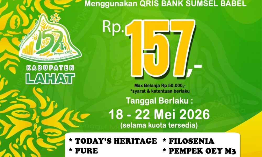 Dongkrak Digitalisasi UMKM, Bank Sumsel Babel Gelar Promo Belanja Rp157 Spesial HUT Lahat ke-157