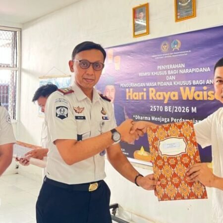 Rutan Palembang Serahkan Remisi Khusus Waisak 2026, Wujud Pemenuhan Hak dan Apresiasi bagi Warga Binaan