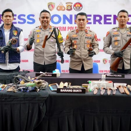 Polda Sumsel Bongkar Pabrik Senjata Api Rakitan di OKI, Satu Residivis Ditangkap