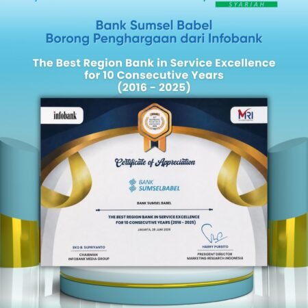 Bank Sumsel Babel Raih Platinum Service Excellence pada Ajang Infobank Banking Customer Experience Awards 2026