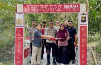 Kapolres OKI Resmikan Jembatan Merah Putih, Wujud Nyata Pengabdian Polri untuk Konektivitas Desa