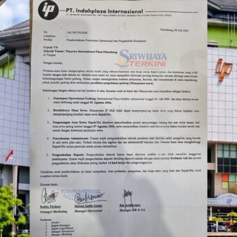 BREAKING NEWS: International Plaza Palembang Resmi Tutup Mulai 1 Agustus 2026, Mal Tertua Ini Akhiri Perjalanan Setelah Puluhan Tahun Beroprasi BREAKING NEWS: International Plaza Palembang Resmi Tutup Mulai 1 Agustus 2026, Mal Tertua Ini Akhiri Perjalanan Setelah Puluhan Tahun Beroprasi. (Foto: DOK/SRIWIJAYATERKINI.CO)