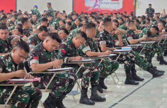 492 Peserta Ikuti Ujian Akademik Rikpsi Casis Diktukba TNI AD Gel II TA 2026 di Jasdam II/Swj. (Foto: Yulie/sriwijayaterkini.co)