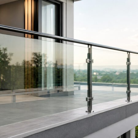 Railing kaca kini menjadi salah satu pilihan favorit dalam desain rumah modern. (Foto: istimewa)