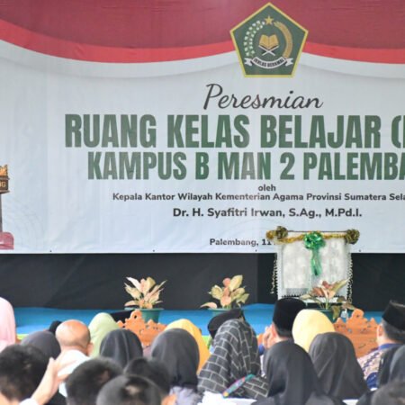 Wujud Sinergi Kemenag dan Komite, Kakanwil Resmikan Gedung Baru Kampus B MAN 2 Palembang