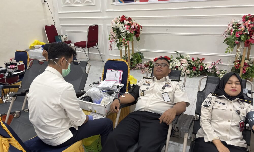 Wujud Kepedulian Sosial, Rutan Palembang Gelar Donor Darah dan Cek Kesehatan di Semarak HUT RI ke-81