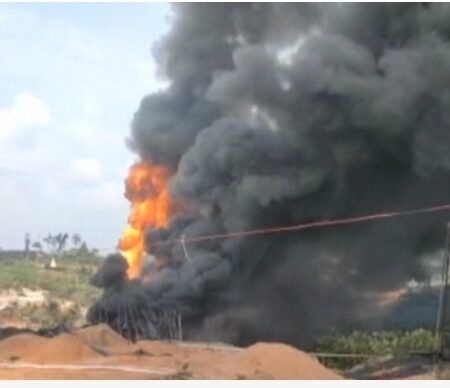 Tak Bersudahan, Sumur Minyak Ilegal di Sanga Desa Muba Meledak Lagi, Pekerja Alami Luka Bakar
