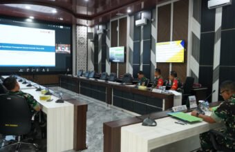 Kasdam II/Sriwijaya Ikuti Rakor Penanganan Peningkatan Eskalasi Karhutla melalui Zoom Meeting