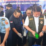 BNNP Sumsel Musnahkan 45,5 Kg Sabu dan 9.439 Ekstasi dari Jaringan Internasional Malaysia-Palembang-PALI