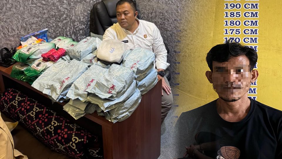 Polda Sumsel Gagalkan Peredaran 35 Kg Sabu dan 600 Pil Happy Five di Musi Banyuasin