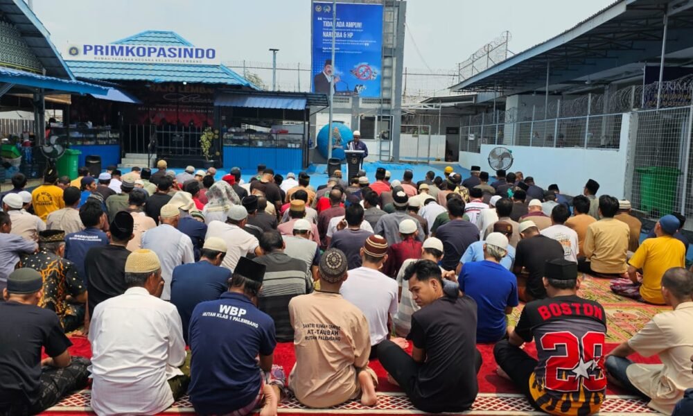 Mohon Hujan Turun, Rutan Palembang Gelar Salat Istisqa Bersama Pegawai