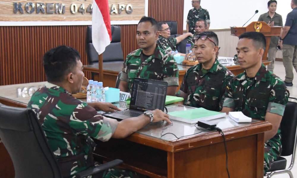 Itjenad Periksa Pelaksanaan Program di Korem 044/Gapo, Tertib Administrasi Jadi Sorotan