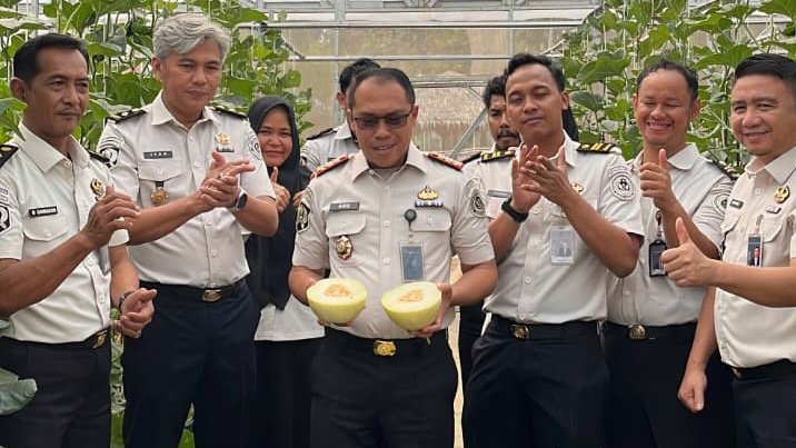 Panen Melon di SAE Rutan Palembang Jadi Bekal Keterampilan Warga Binaan