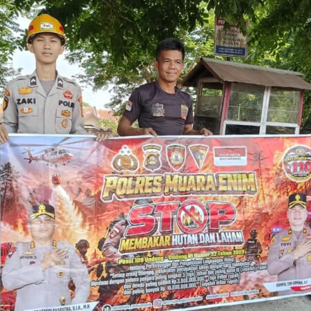 Cegah Karhutla, Sat Samapta Polres Muara Enim Gencar Sosialisasi di PT RMKO Gunung Megang