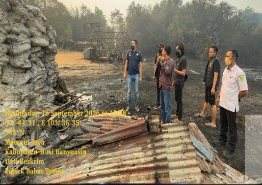 Kilang Ilegal di Babat Toman Muba Terbakar, Pekerja Ditahan, Pemilik Bebas Melenggang