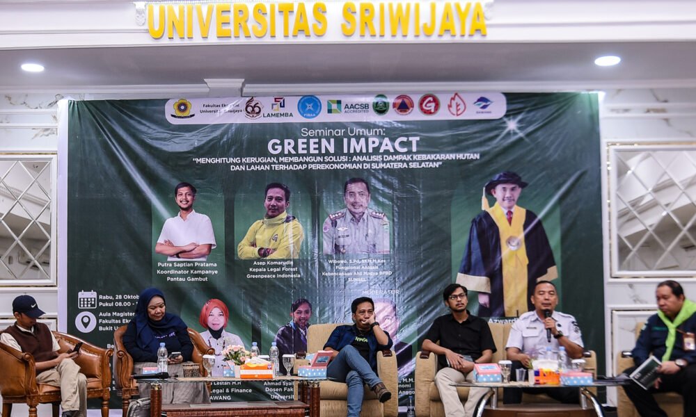 Mafesripala Gelar Seminar Umum Green Impact di Unsri Palembang, Bahas Dampak Ekonomi Karhutla