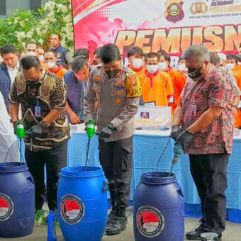 35 Kg Sabu Hasil Penggerebekan 182 Lokasi Bersama BNN Dimusnahkan Polda Sumsel